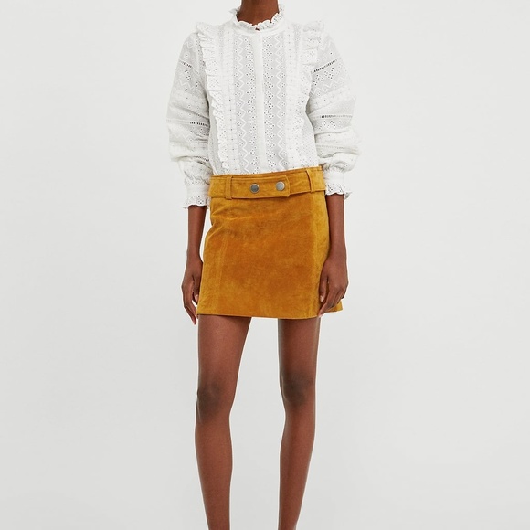 ZARA Faux suede mini skirt Medium - Picture 7 of 8